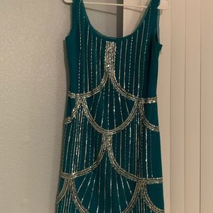 Antonio Melani Aqua Mini Sequin Dress